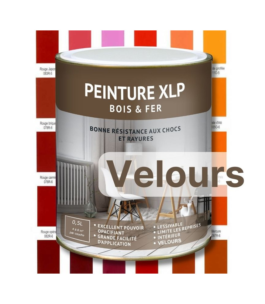 PEINTURE BOIS ET FER XLP VELOURS - ROUGE / ORANGE