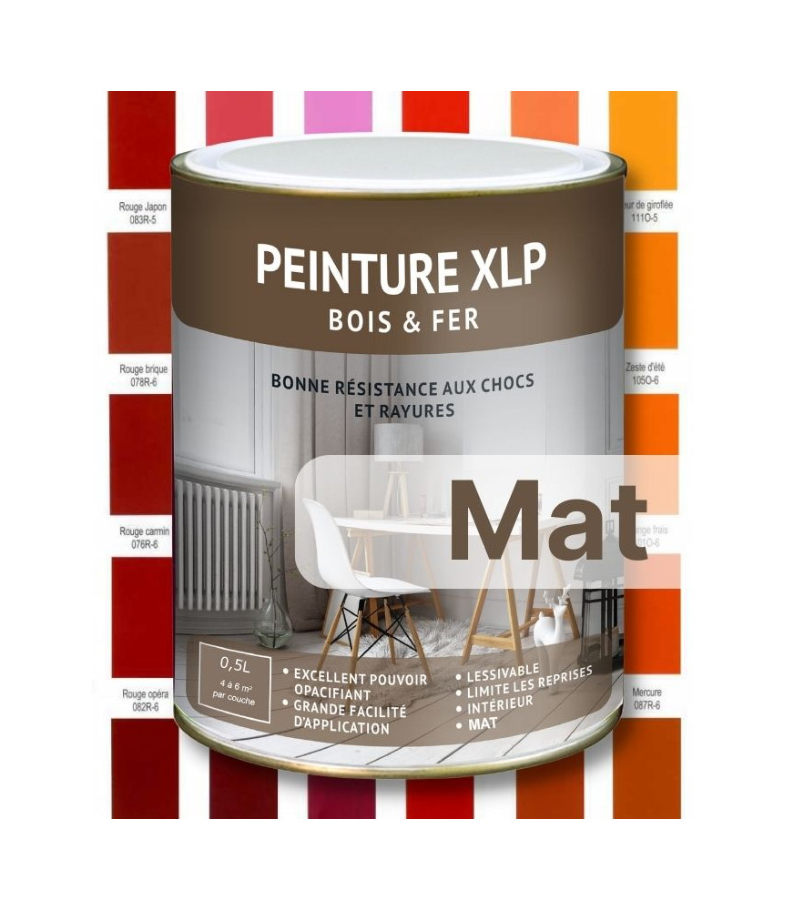 PEINTURE BOIS ET FER XLP MATE - ROUGE / ORANGE