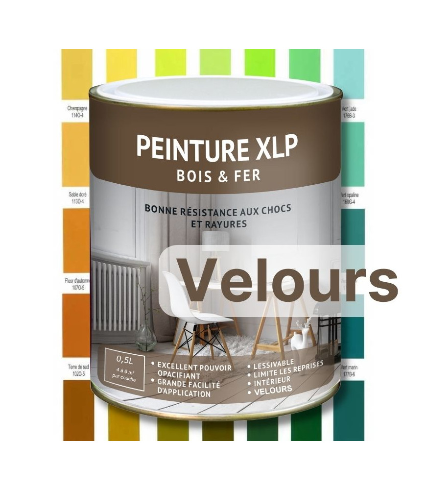 PEINTURE BOIS ET FER XLP VELOURS - JAUNE ET VERTE