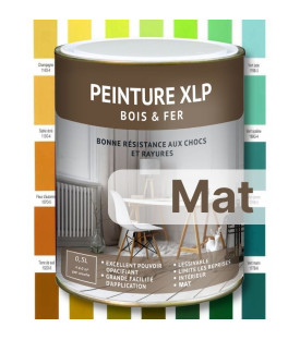 PEINTURE BOIS ET FER XLP MATE - JAUNE ET VERTE