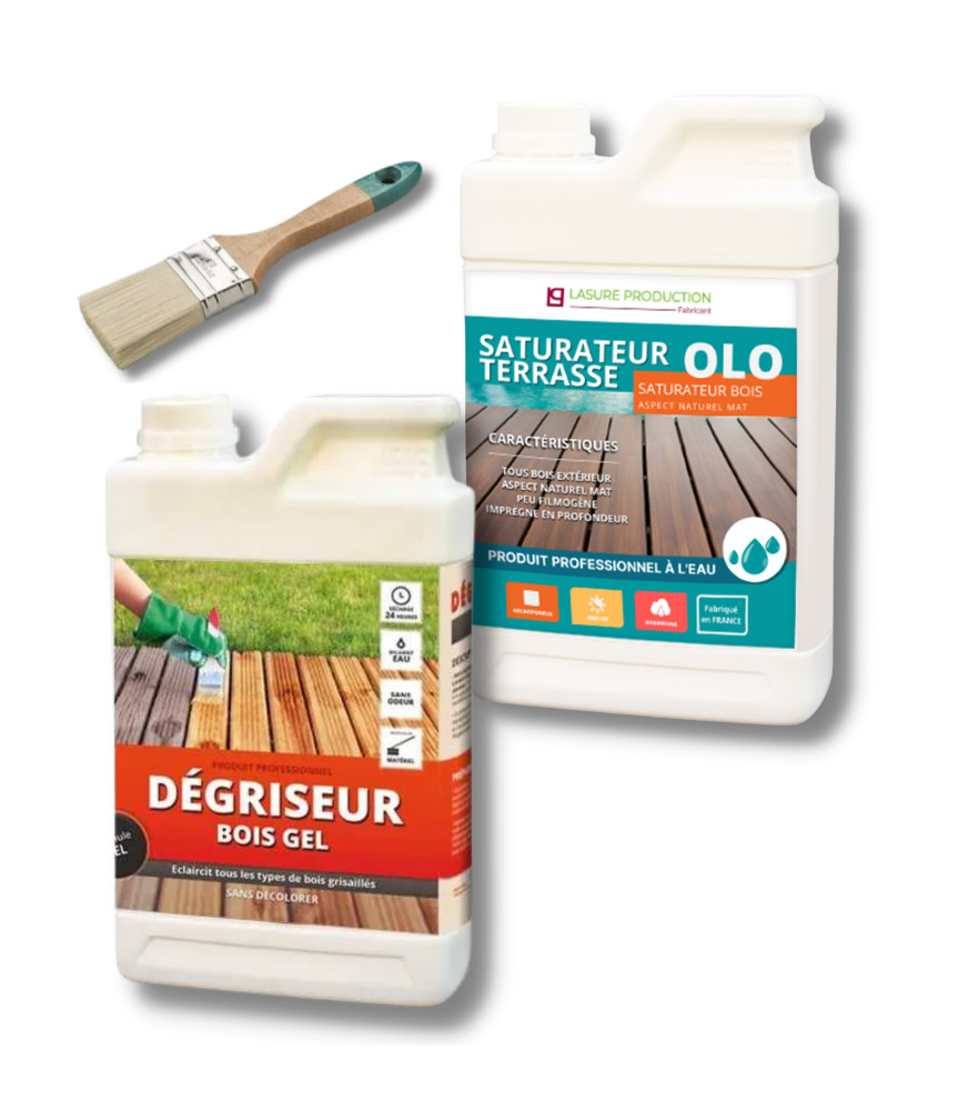 KIT  |  OLO SATURATEUR TERRASSE + DEGRISEUR 5L + BROSSE ACRYLIQUE 60 MM