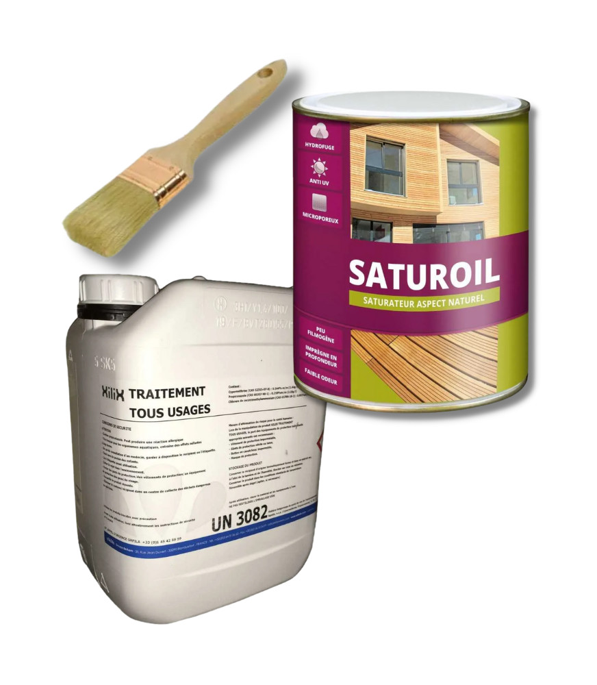 KIT| SATUROIL 5L + BROSSE PLATE 70 MM  + XILIX 5L
