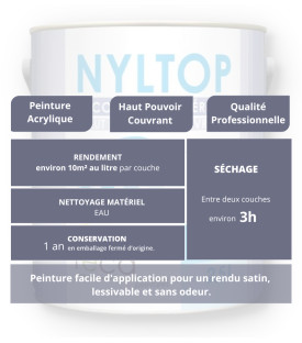 PEINTURE INTÉRIEURE SATIN - BLANCHE - Caractéristiques