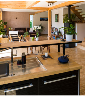 Protection plan de travail de cuisine avec vernis SU aspect Effet soie