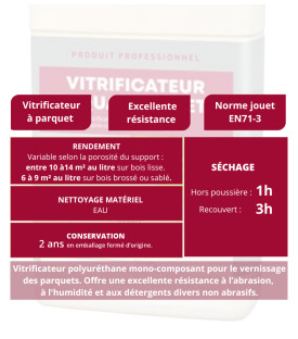 VITRIFICATEUR À PARQUET À L'EAU : AQUAPARQUET - Caractéristiques