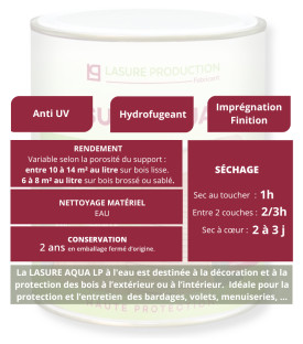 Lasure à l'eau aqua LP  - caractéristiques